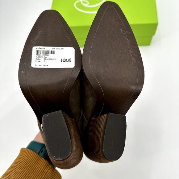 SAM EDELMAN New in Box Alison Western Mule in Desert Olive // 7 - Picture 10 of 12